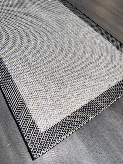 Natura Sisal NTR 10 Siyah Gri Sisal Dokuma Halı - NTR 10