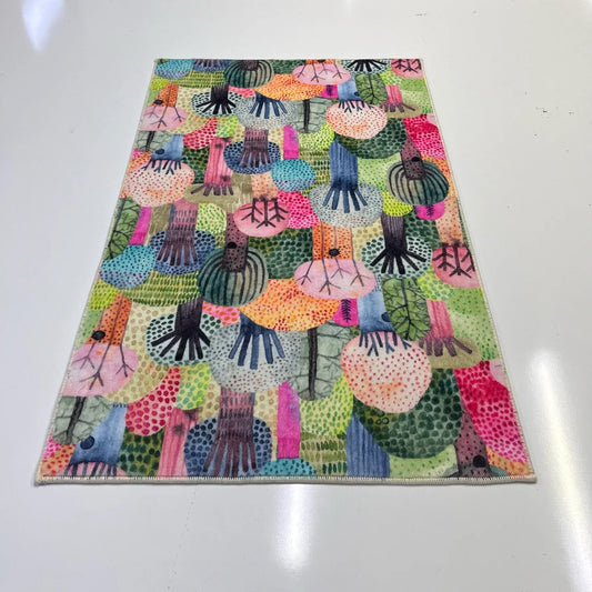 Halı Vagonu HV154 İskandinav Ağaçlı Çocuk Halısı - Yumuşak, Eğlenceli ve Dayanıklı Oyun Alanı - HALI VAGONU