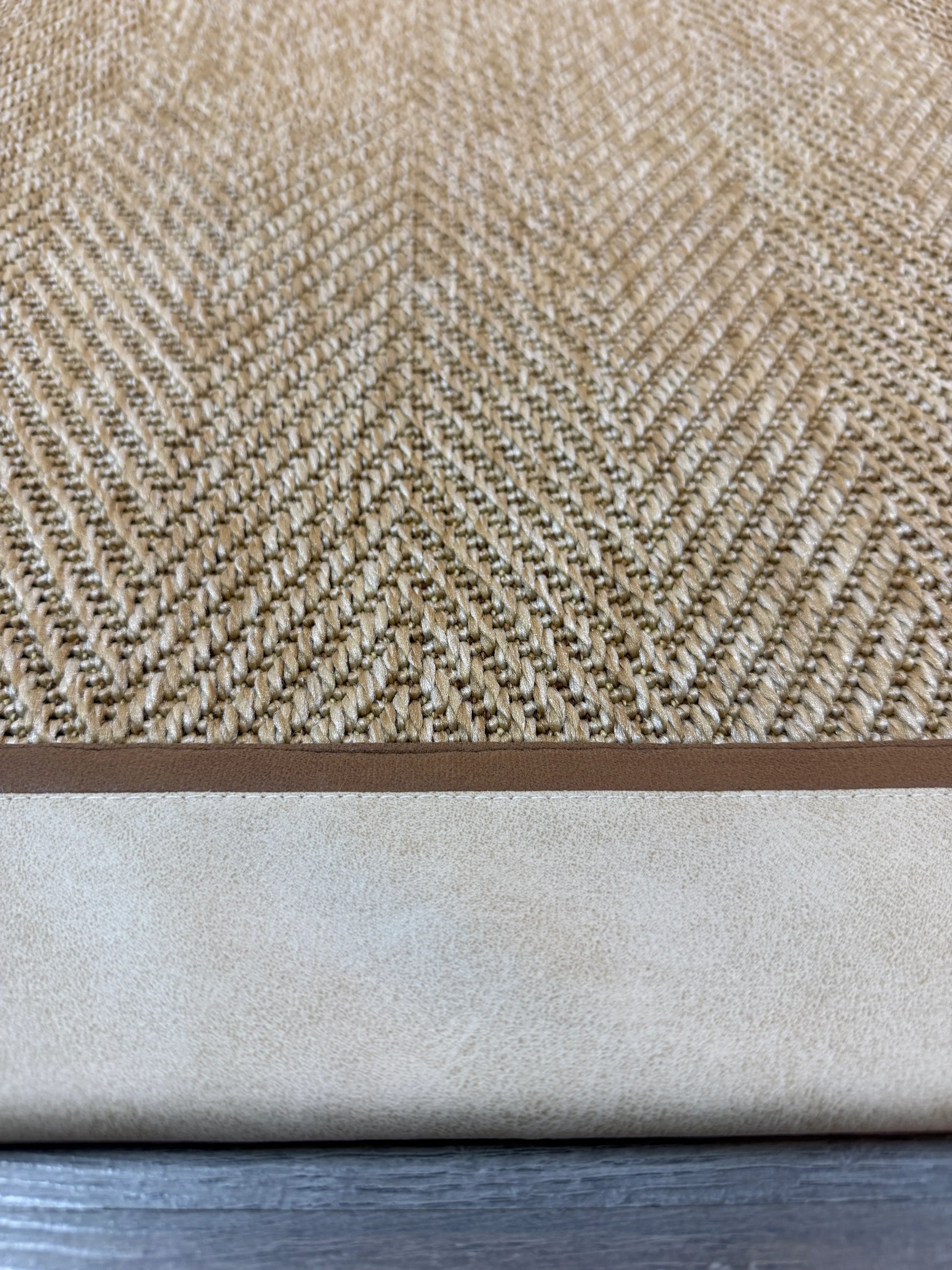 Himalaya Krem Kahve Çift Renk Deri Bordürlü 665 Bej Sisal Halı - El Yapımı, Dayanıklı, Modern Tasarım - HVHB30 - HALI VAGONU