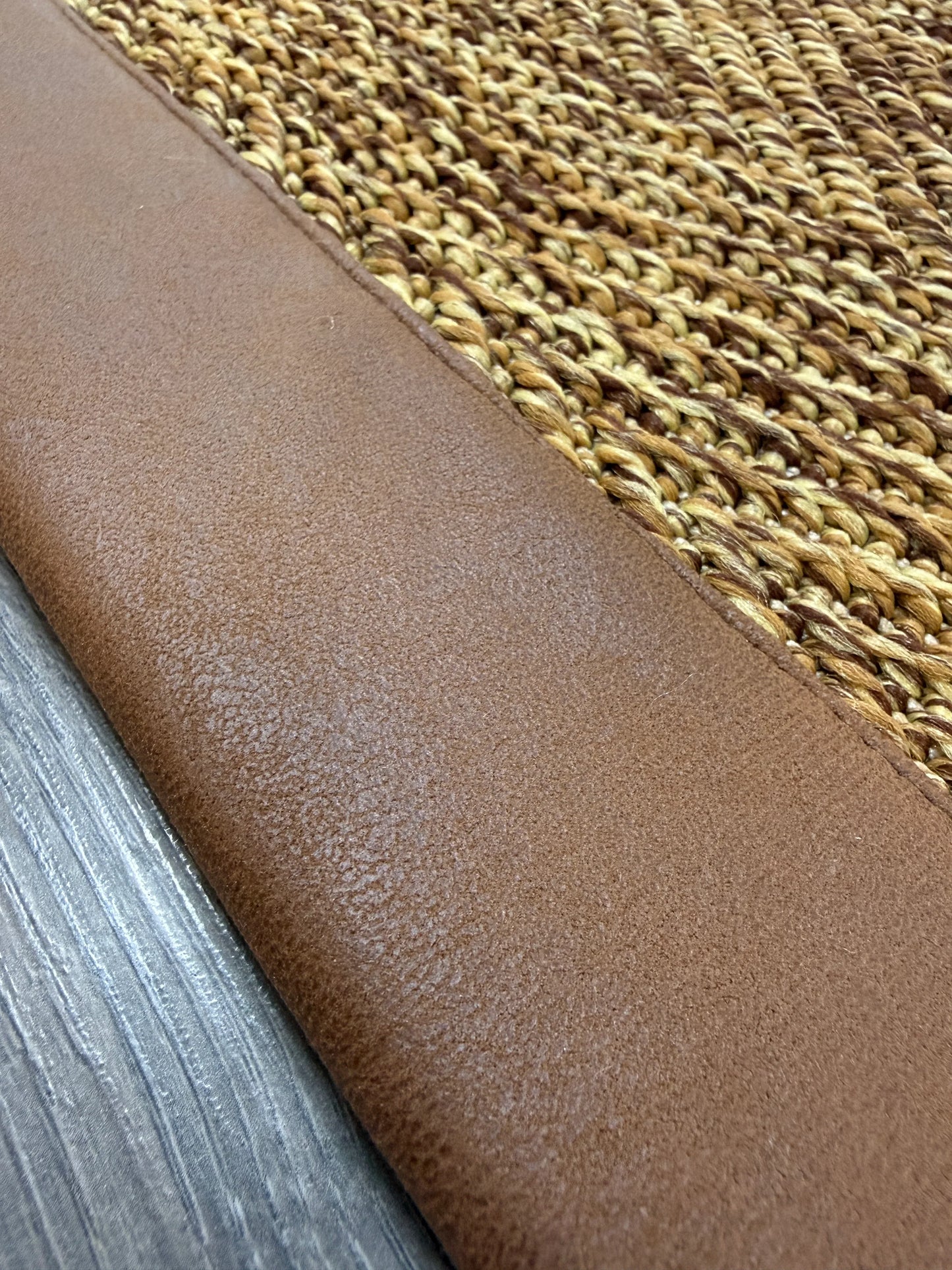 Himalaya Kahve Deri Bordürlü 665 Kahve Sisal Halı - El Yapımı, Dayanıklı, Modern Tasarım - HVHB34 - HALI VAGONU