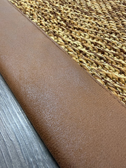 Himalaya Kahve Deri Bordürlü 665 Kahve Sisal Halı - El Yapımı, Dayanıklı, Modern Tasarım - HVHB34 - HALI VAGONU