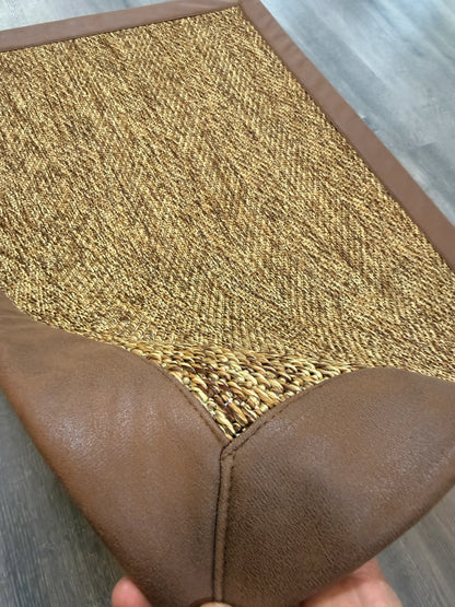 Himalaya Kahve Deri Bordürlü 665 Kahve Sisal Halı - El Yapımı, Dayanıklı, Modern Tasarım - HVHB34 - HALI VAGONU