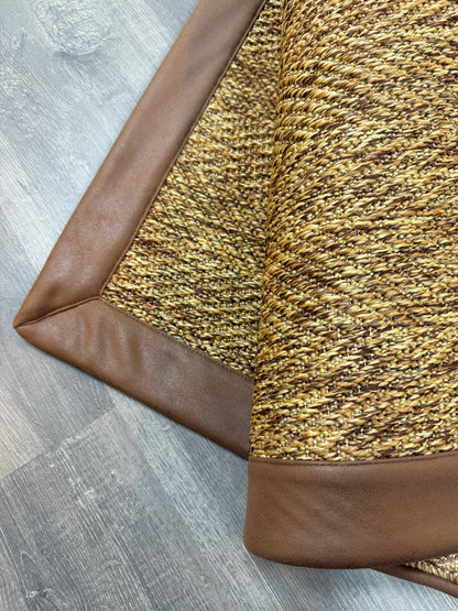 Himalaya Kahve Deri Bordürlü 665 Kahve Sisal Halı - El Yapımı, Dayanıklı, Modern Tasarım - HVHB34 - HALI VAGONU
