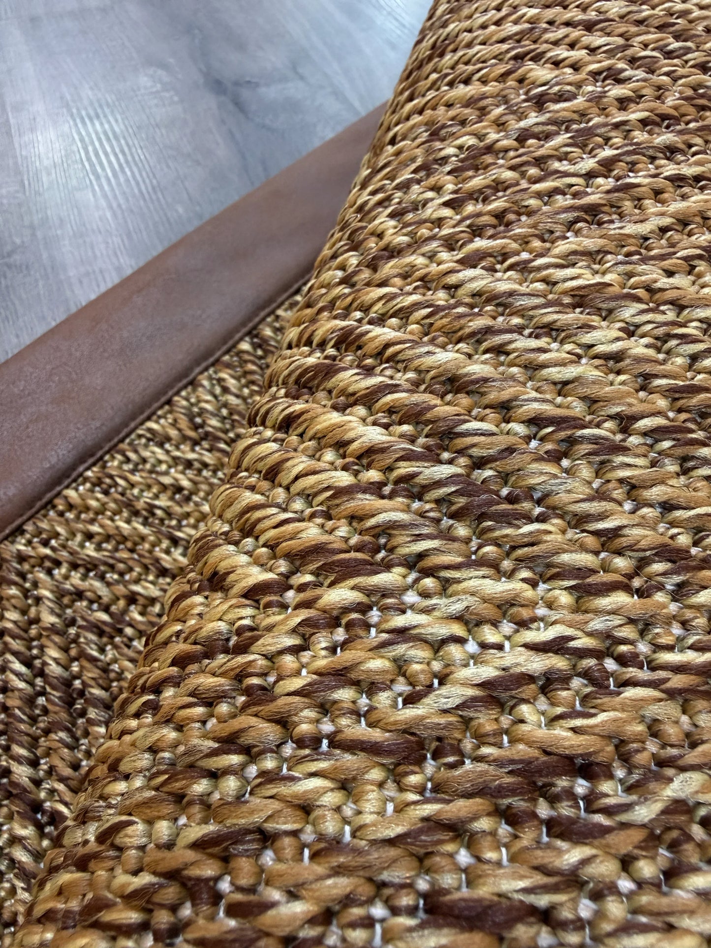 Himalaya Kahve Deri Bordürlü 665 Kahve Sisal Halı - El Yapımı, Dayanıklı, Modern Tasarım - HVHB34 - HALI VAGONU