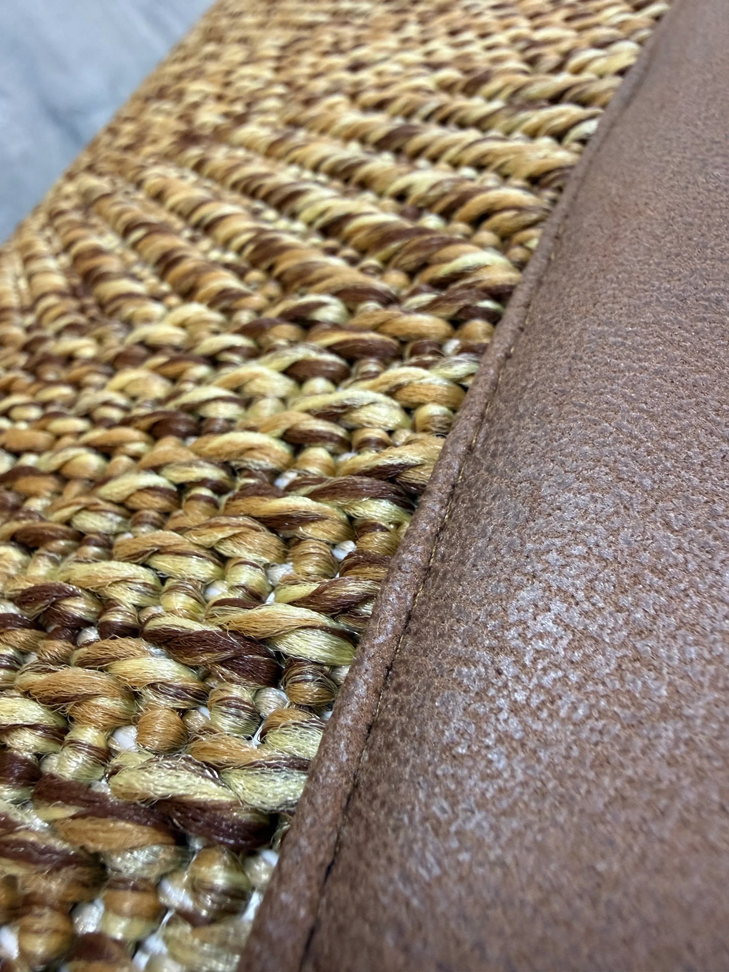 Himalaya Kahve Deri Bordürlü 665 Kahve Sisal Halı - El Yapımı, Dayanıklı, Modern Tasarım - HVHB34 - HALI VAGONU