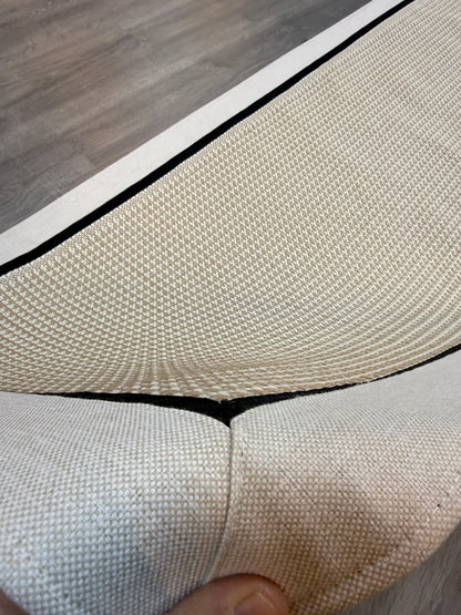 9902 Krem Çift Kumaş Çerçeveli Krem Sisal Halı - El Yapımı, Dayanıklı, Modern Tasarım -HVSB09 - HALI VAGONU