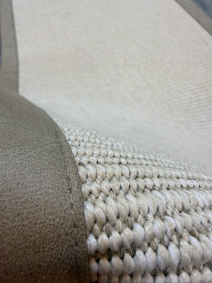 Himalaya Bej Deri Bordürlü 663 Krem Sisal Halı - El Yapımı, Dayanıklı, Modern Tasarım - HVHB33 - HALI VAGONU