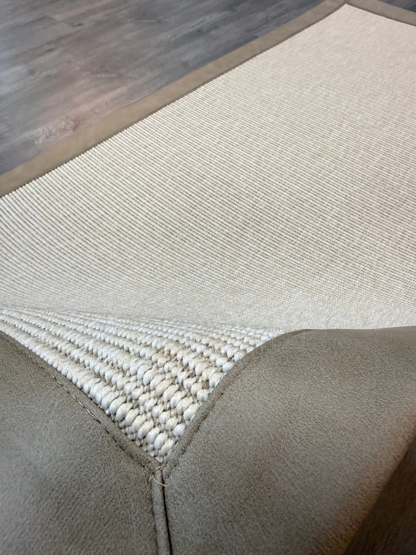 Himalaya Bej Deri Bordürlü 663 Krem Sisal Halı - El Yapımı, Dayanıklı, Modern Tasarım - HVHB33 - HALI VAGONU