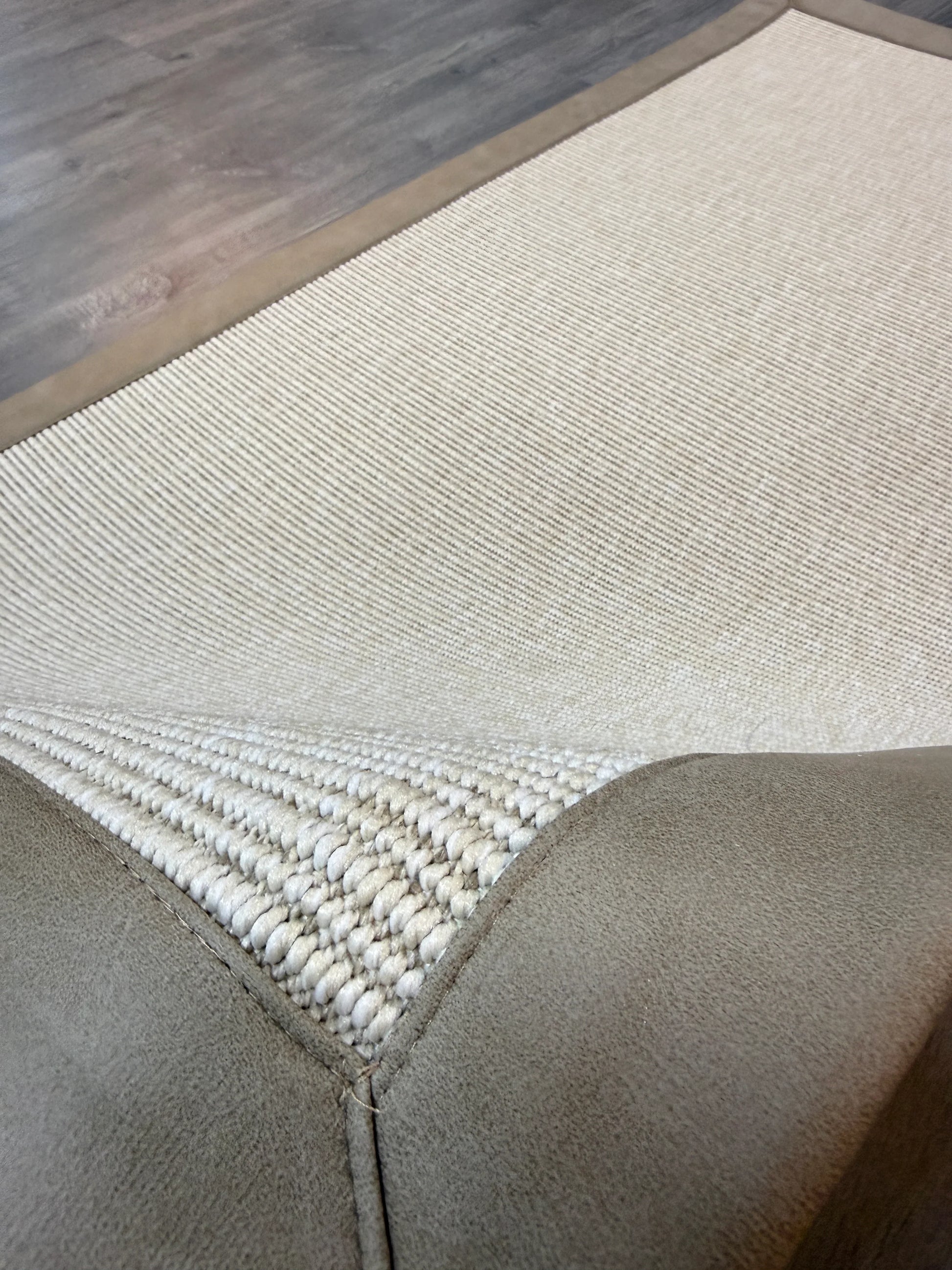 Himalaya Bej Deri Bordürlü 663 Krem Sisal Halı - El Yapımı, Dayanıklı, Modern Tasarım - HVHB33 - HALI VAGONU