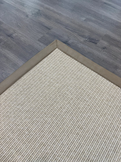 Himalaya Bej Deri Bordürlü 663 Krem Sisal Halı - El Yapımı, Dayanıklı, Modern Tasarım - HVHB33 - HALI VAGONU
