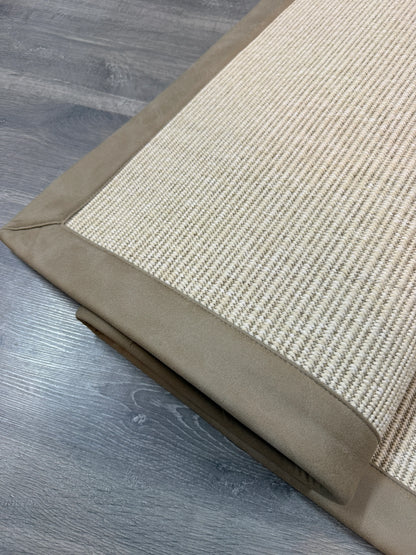 Himalaya Bej Deri Bordürlü 663 Krem Sisal Halı - El Yapımı, Dayanıklı, Modern Tasarım - HVHB33 - HALI VAGONU