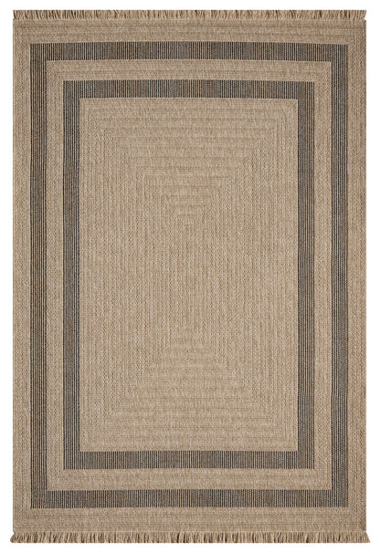 Halı Vagonu Botswana 668 Siyah Sisal Halı - Flatweave dokuma ile yüksek havsız, şık bir görünüm sunan siyah sisal halı.