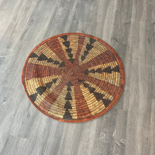 80cm Yuvarlak Çift Taraflı Jüt Görünümlü Örgü Halı