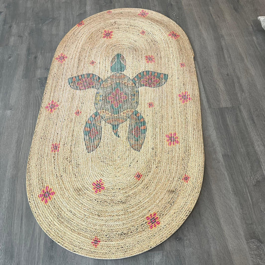 80x150 Defolu Çift Taraflı Jüt Görünümlü Örgü Halı