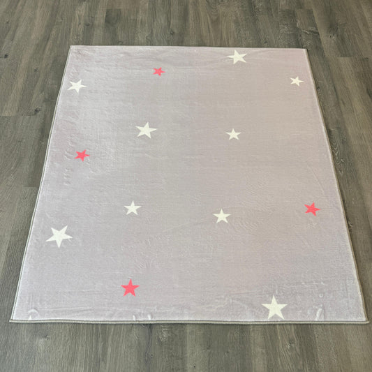 100x110cm Bambu Dokulu Dokuma Taban Yıldızlı Çocuk Halısı