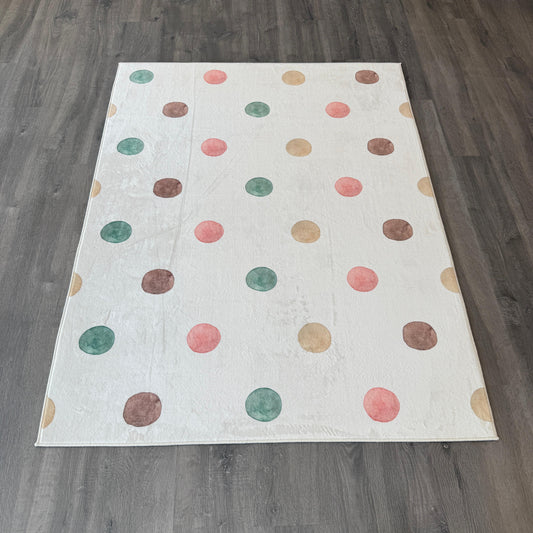 120x160 - 8mm Bambu Dokulu Dokuma Taban Puantiyeli Çocuk Halısı