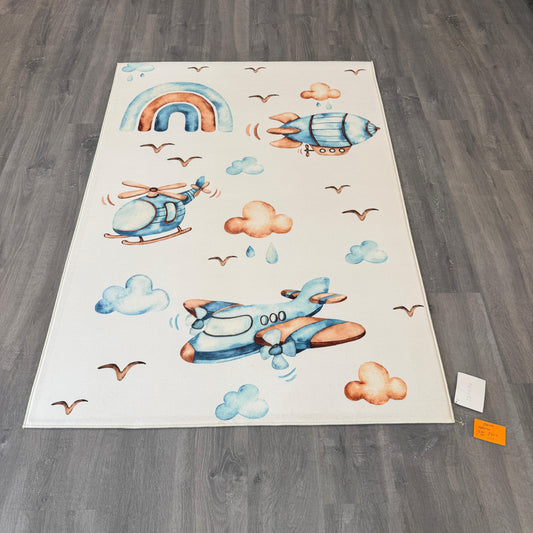 120x175 - 11mm - Deri Taban Uçaklı Çocuk Halısı