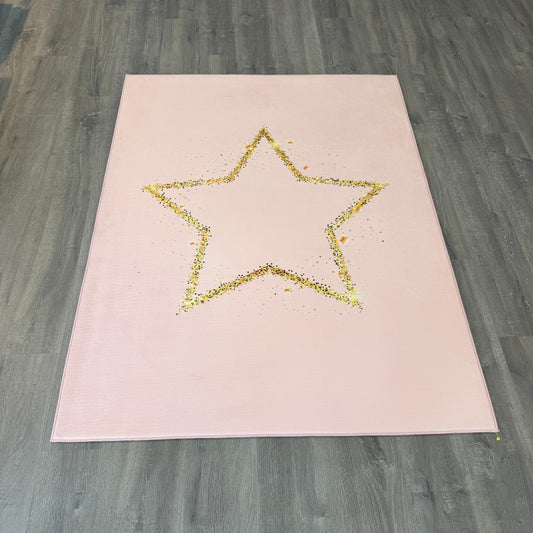 120x160 - 11mm - Deri Taban Yıldızlı Çocuk Halısı