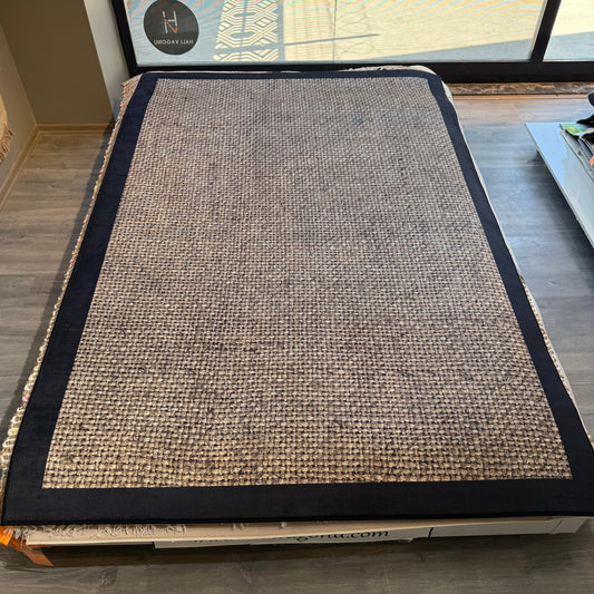 160x240cm - 8mm - Deri Taban Hasır Görünümlü Dijital Baskı Halı