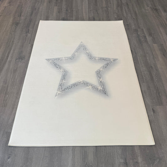 120x175 - 11mm - Deri Taban Yıldızlı Çocuk Halısı