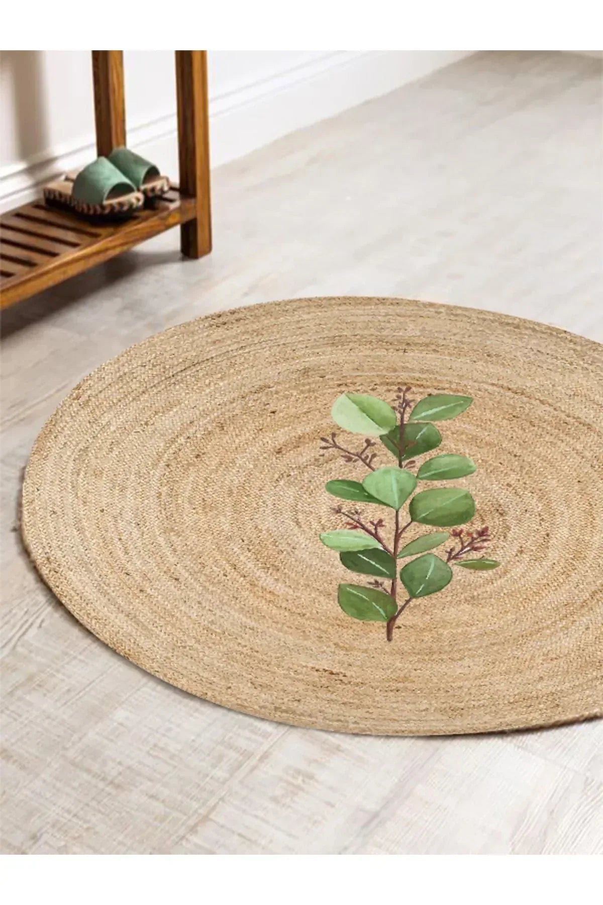 Boho 922 Jüt Hasır Etnik Desenli Jüt Örme Doğal Hasır Natural Halı - HALI VAGONU