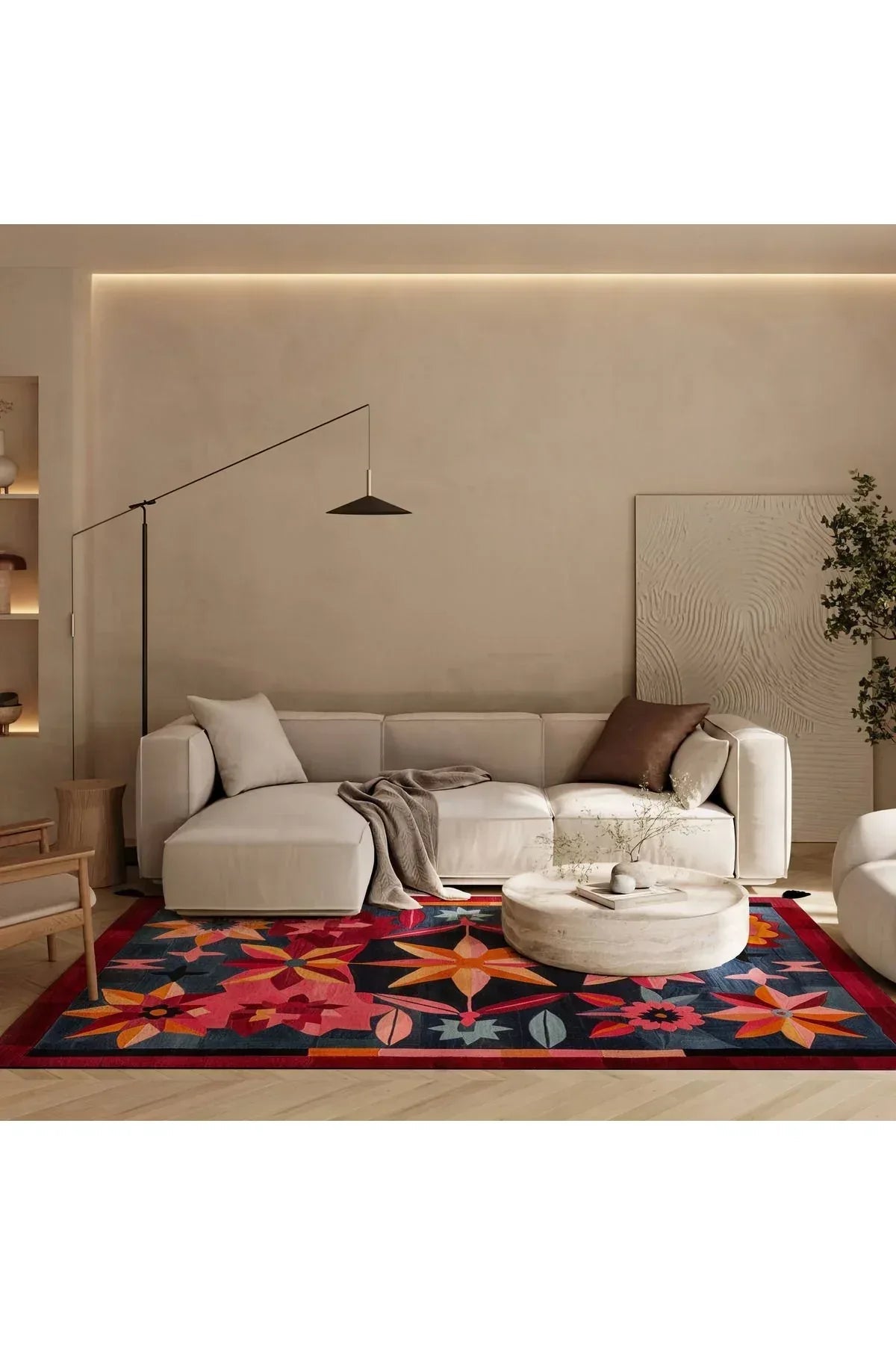 Çiçekli Floral Püsküllü Salon Halısı Mutfak Halısı Yolluk Otantik Halı Halı Vagonu 230 - HALI VAGONU