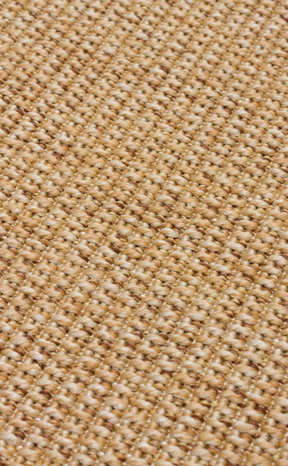 Çikolata Kahve Kumaş Bordürlü Bej Sisal Halı - El Yapımı, Dayanıklı, Modern Tasarım - ZHR_2702_Gold_BRD_Brown_Mix - HALI VAGONU