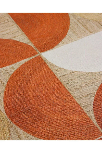 Cotton 3620 Jüt Kiremit Renginde Boho Stil Natural Pamuklu Dokuma Kilim - HALI VAGONU