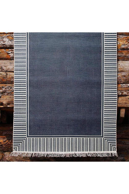 Cotton Kilim 11 Laciver Tonunda Geometrik Desenli Dekoratif Yıkanabilen Dokuma Taban Kilim - HALI VAGONU