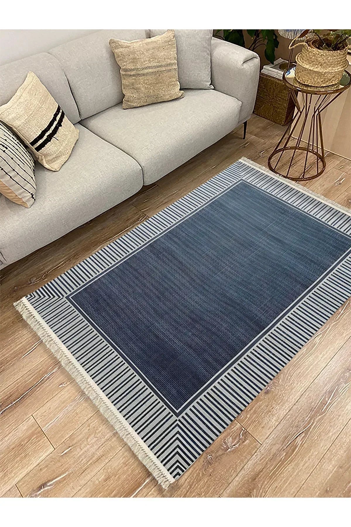 Cotton Kilim 11 Laciver Tonunda Geometrik Desenli Dekoratif Yıkanabilen Dokuma Taban Kilim - HALI VAGONU