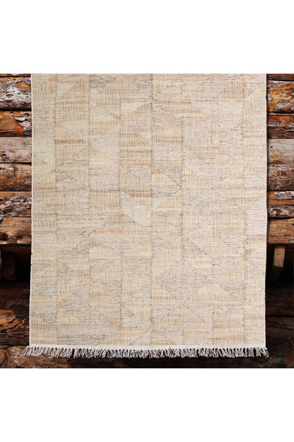 Cotton Kilim 30 Jüt Efekl Desenli Dekoratif Yıkanabilen Dokuma Taban Kilim - HALI VAGONU