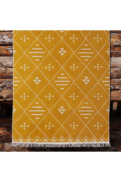 Cotton Kilim 69 Multu Iskandinav Motifler Modern Dekoratif Saçaklı Yıkanabilen Dokuma Kilim - HALI VAGONU