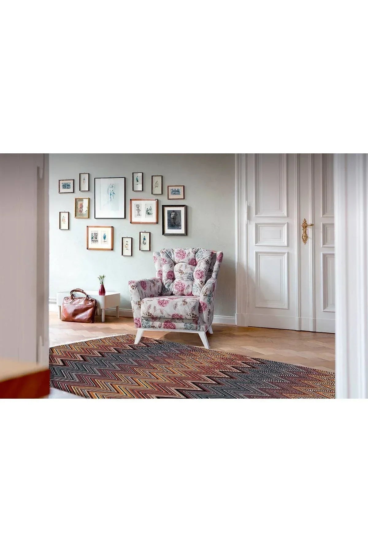 Cotton Serisi Multy Tonlarında Zikzak Eskitme Modern Desen Dekoratif Dokuma Taban Kilim - HALI VAGONU