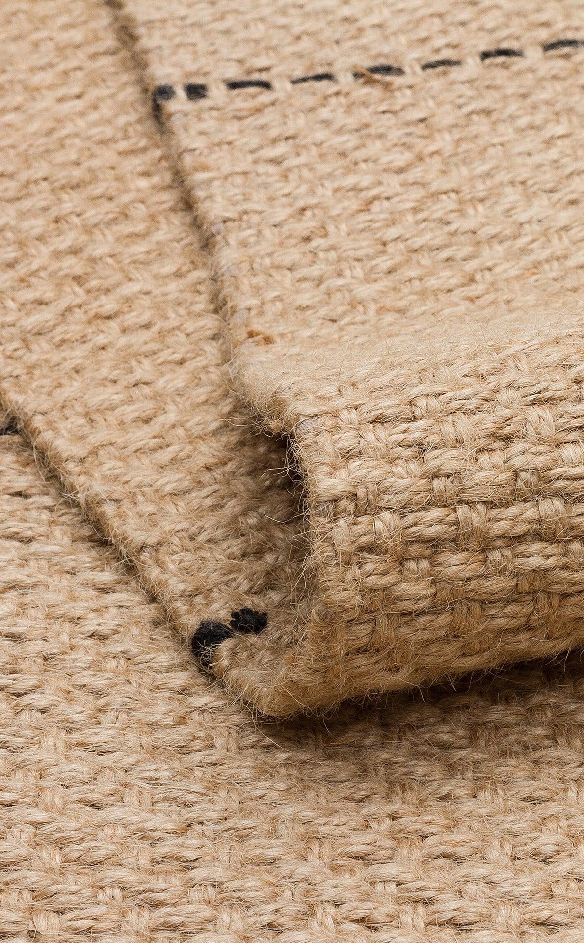 DELHİ DLH 01 BLACK Jüt ve Pamuk ile Üretilen Çift Taraflı Modern Kilim - HALI VAGONU