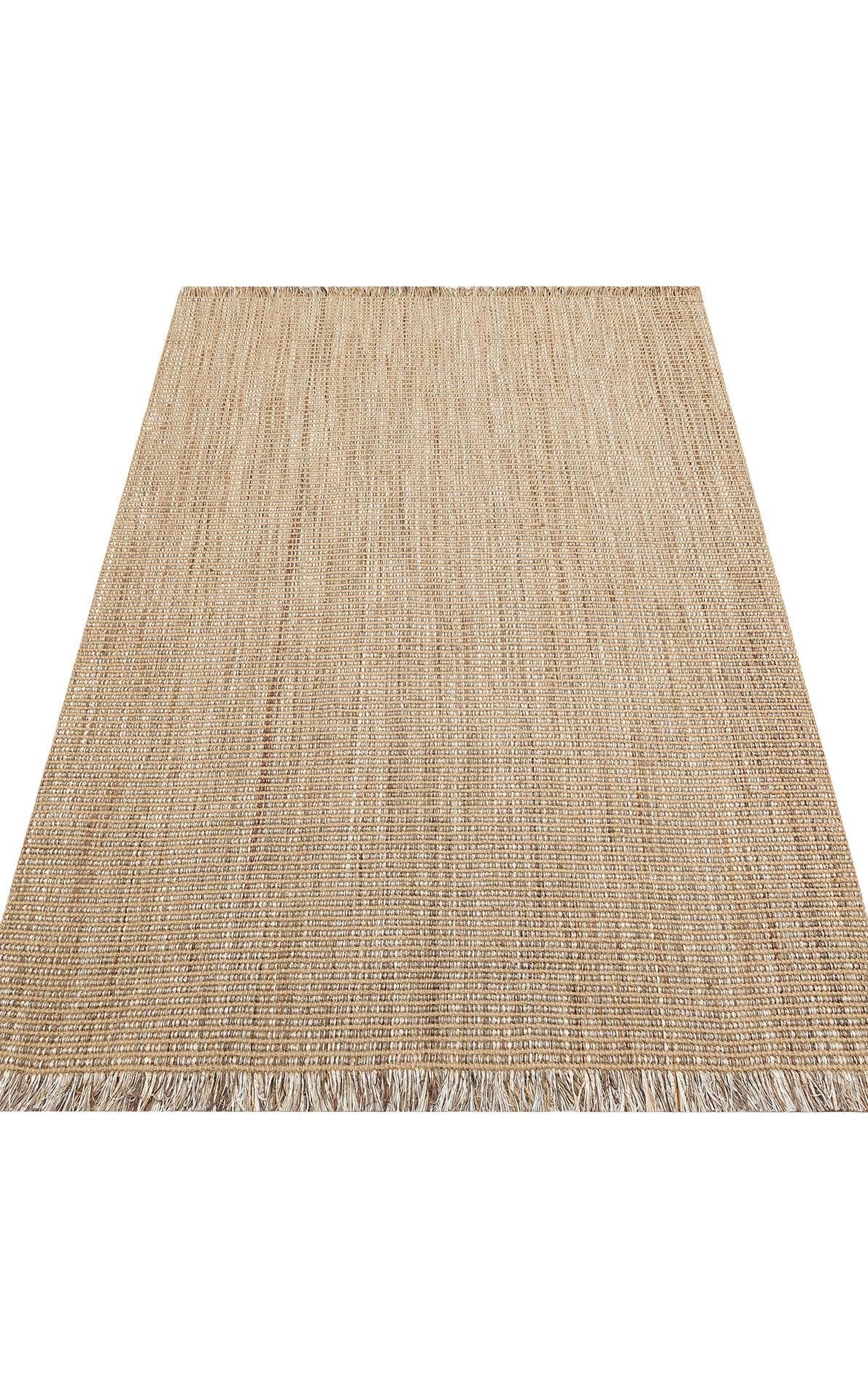 DOHA DH 01 BEIGE Jüt ve Polyester ile Üretilen Çift Taraflı Modern Kilim - HALI VAGONU