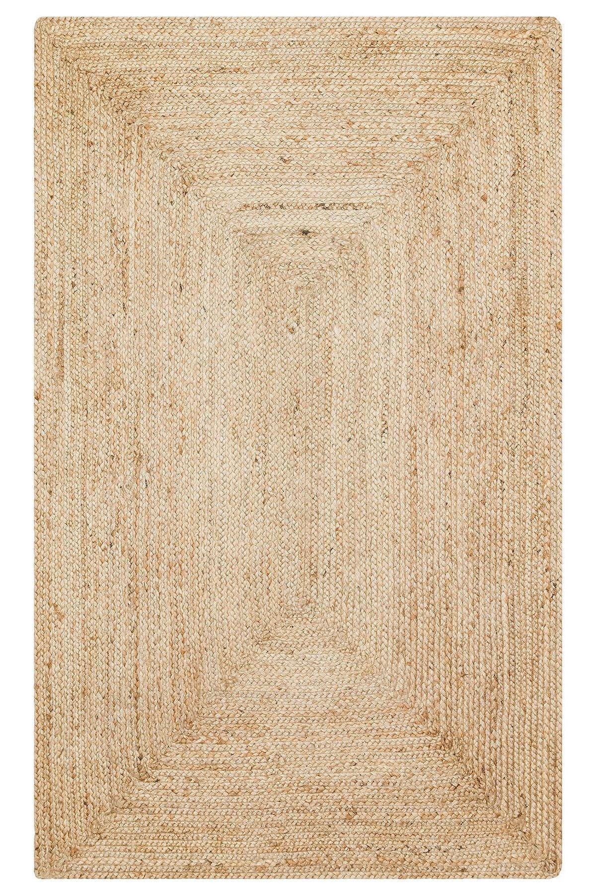 ECHO ECH 10 NATURAL El Dokuma Naturel Jüt Hasır Halı - HALI VAGONU