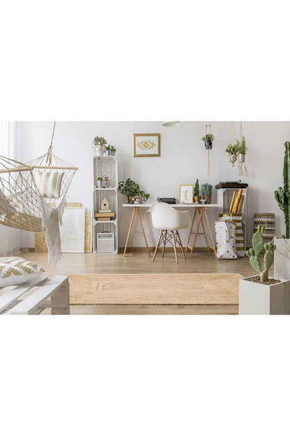 ECHO ECH 10 NATURAL El Dokuma Naturel Jüt Hasır Halı - HALI VAGONU