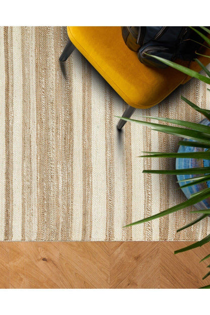 Echo Ech 11 Natural Whıte Xw El Dokuma Naturel Jüt Hasır Halı - HALI VAGONU