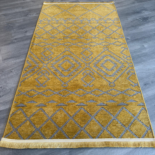 Lifos LFS02 Hardal Yumuşak Dokulu Makinede Yıkanabilir Kaymaz Tabanlı Halı
