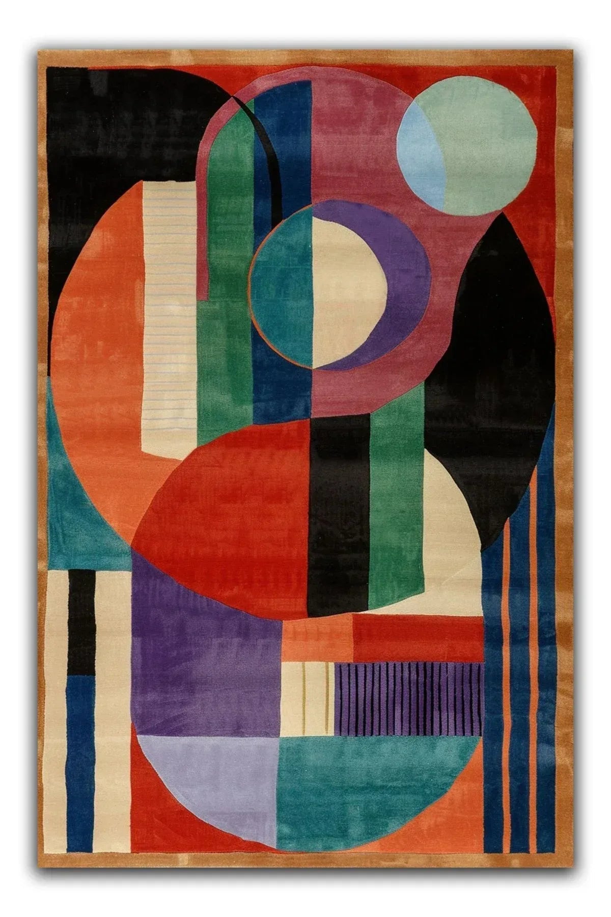 Geometrik Desenli Çok Renkli Modern Salon Halısı Mutfak Halısı Dekoratif Halı Halı Vagonu 219 - HALI VAGONU