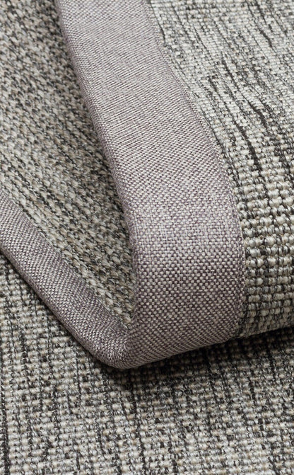 Gri Kumaş Bordürlü Sisal Halı - El Yapımı, Dayanıklı, Modern Tasarım - ZHR_2705_Grey_BRD_Grey - HALI VAGONU