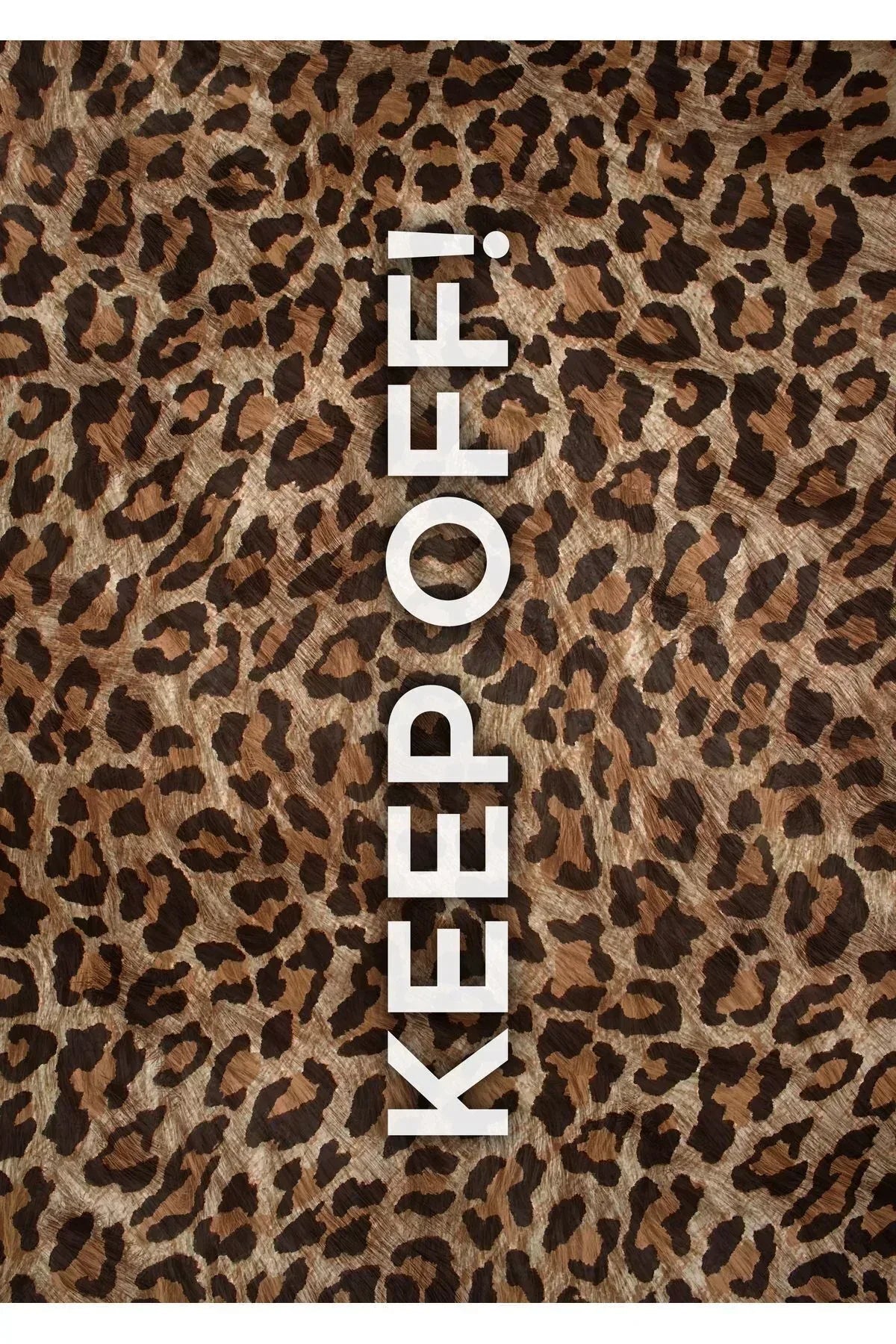 Halı Vagonu 146 Leopar Keep Off Yazılı Modern Dokuma Taban Halı - HALI VAGONU