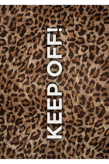 Halı Vagonu 146 Leopar Keep Off Yazılı Modern Dokuma Taban Halı - HALI VAGONU
