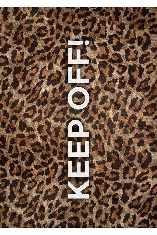 Halı Vagonu 146 Leopar Keep Off Yazılı Modern Dokuma Taban Halı - HALI VAGONU