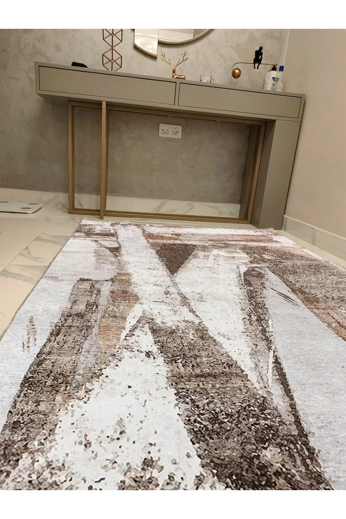 Halı Vagonu 16 Modern Stil Soyut Halısı Oturma Odası Yemek Odası Için Yıkanabilen Dekoratif Halı - HALI VAGONU
