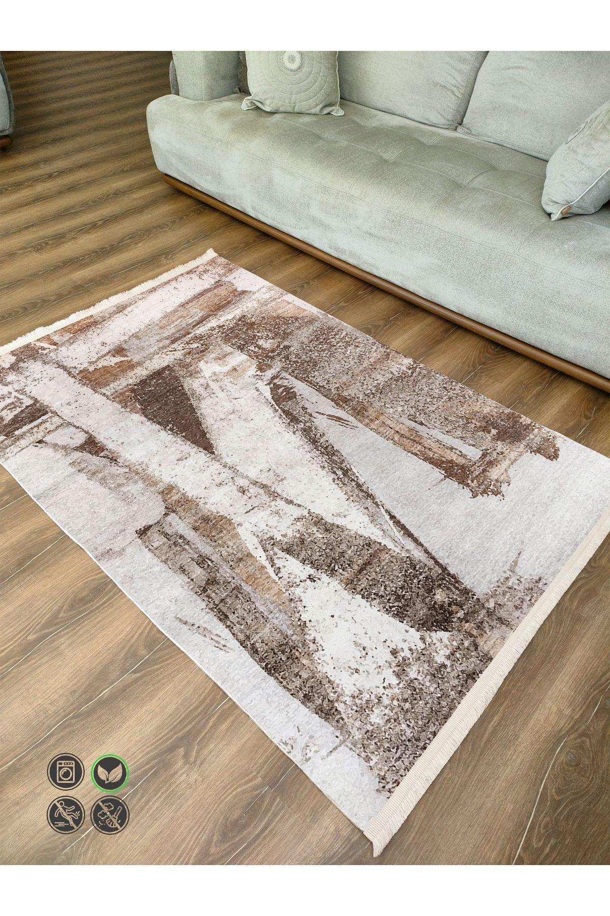 Halı Vagonu 16 Modern Stil Soyut Halısı Oturma Odası Yemek Odası Için Yıkanabilen Dekoratif Halı - HALI VAGONU