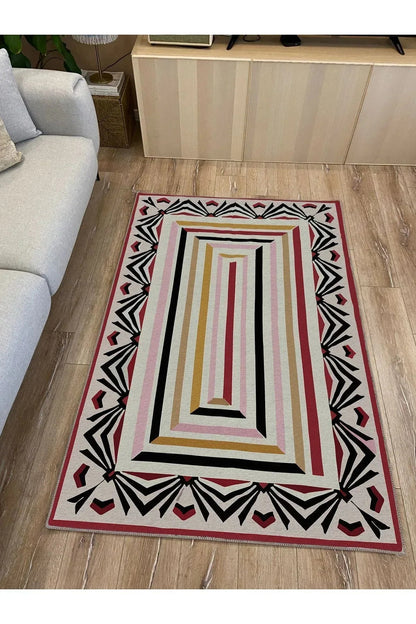 Halı Vagonu 47 Modern Stil Renkli Iskandinav Halı Ve Kilim Salon Halısı Yıkanabilen Dekoratif Halı - HALI VAGONU
