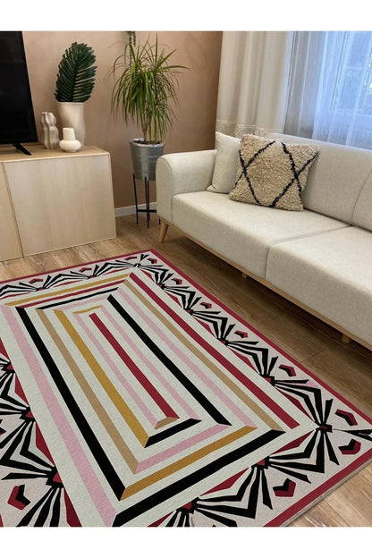 Halı Vagonu 47 Modern Stil Renkli Iskandinav Halı Ve Kilim Salon Halısı Yıkanabilen Dekoratif Halı - HALI VAGONU