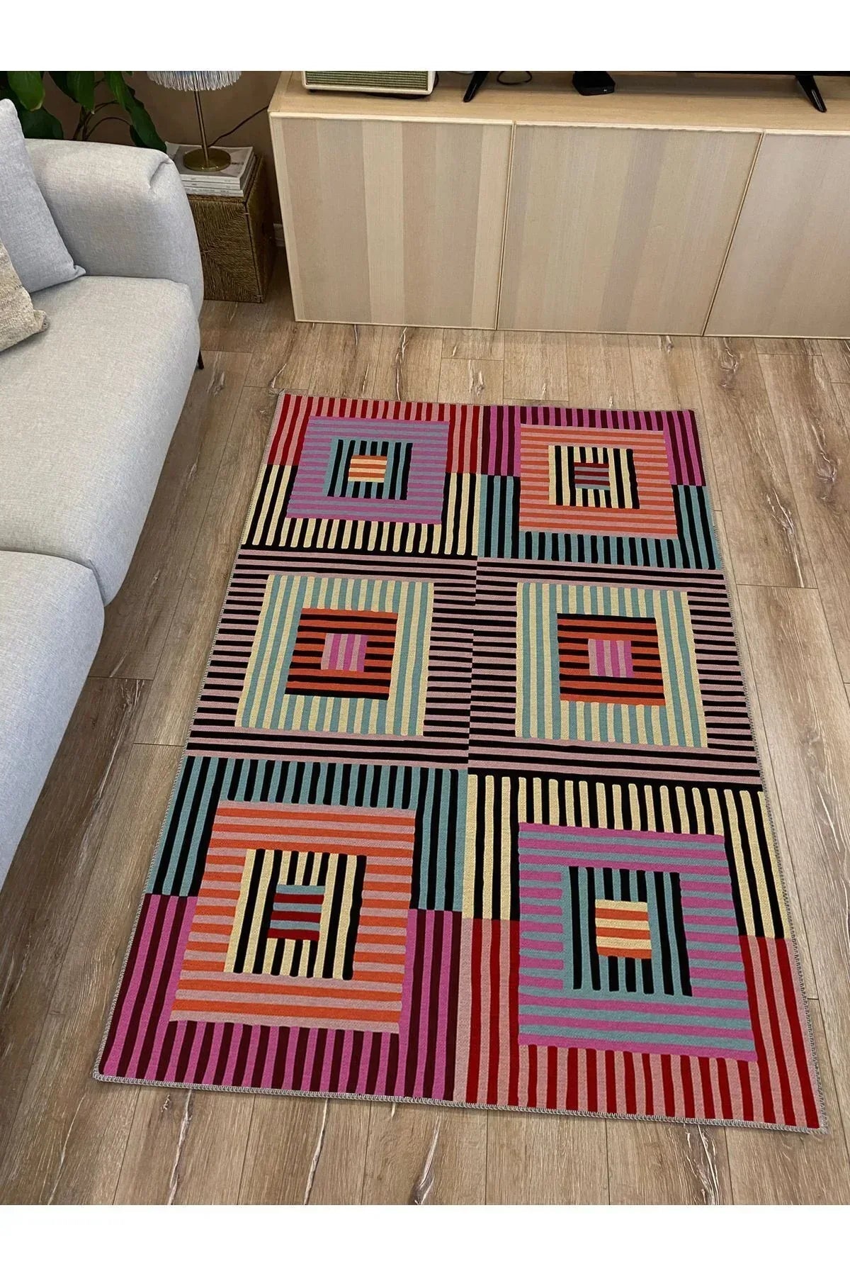 Halı Vagonu 50 Modern Stil Renkli Iskandinav Halı Ve Kilim Salon Halısı Yıkanabilen Dekoratif Halı - HALI VAGONU