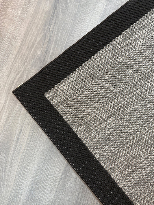 Halı Vagonu Agra AR01 Siyah Sisal Tarz Dokuma Halı - HALI VAGONU